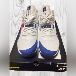 Reebok red and white shoes